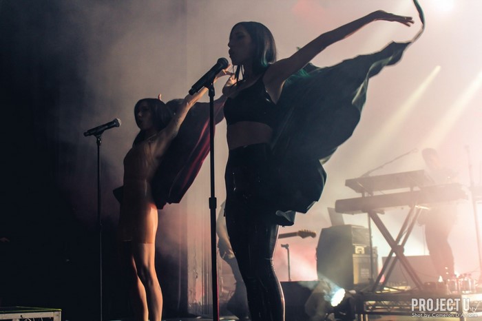 The Veronicas performing on stage