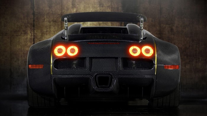 Bugatti Veyron Carbon Fiber Supercar Rear View