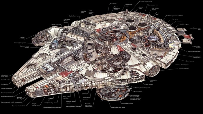 Millennium Falcon Cutaway Illustration