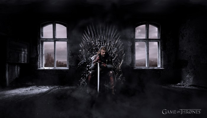Ned Stark on the Iron Throne from Game of Thrones