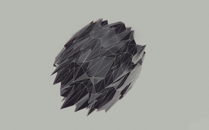 Abstract dark geometric shape with sharp edges