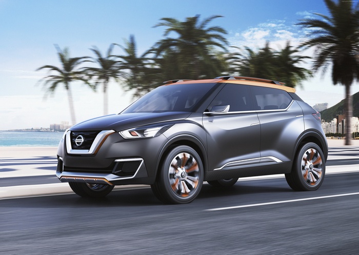 Nissan Kicks crossover SUV on a coastal road