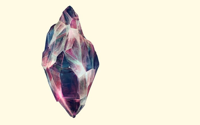 Abstract crystal with purple and blue hues