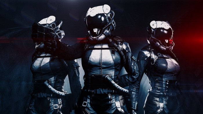 Three soldiers in futuristic armor from Blacklight Retribution