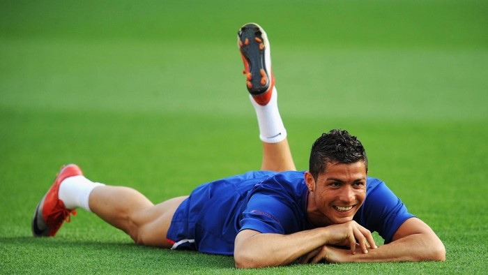 Cristiano Ronaldo Relaxing on the Soccer Field