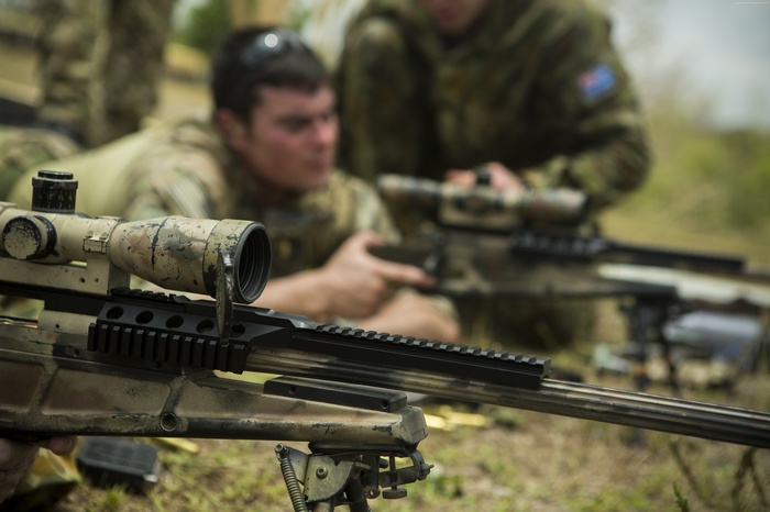 Soldiers with sniper rifles at Balikatan 2015