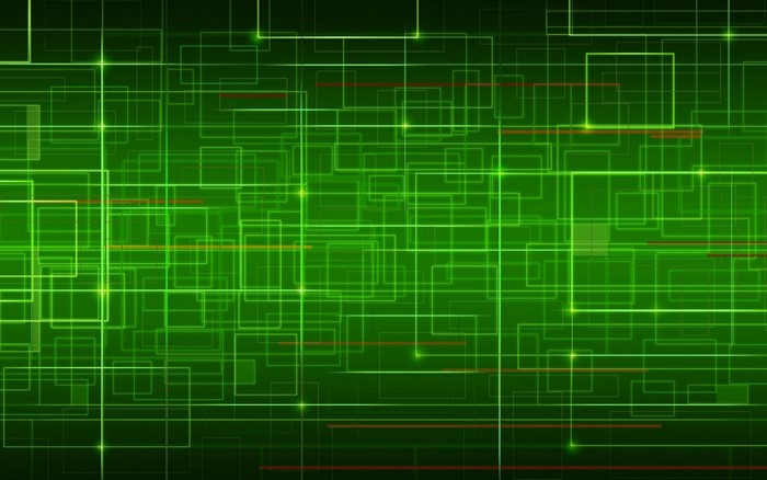 Green digital grid with squares and lines