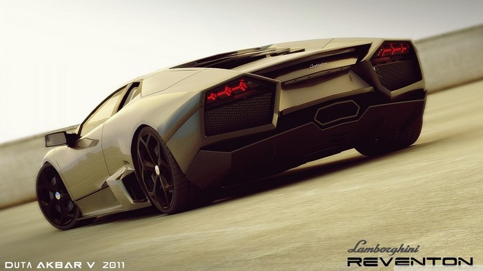Lamborghini Reventon sports car from the rear