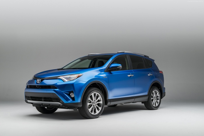 Blue Toyota RAV4 Hybrid Crossover SUV