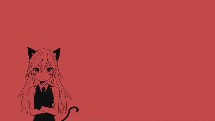 Anime cat girl with arms crossed