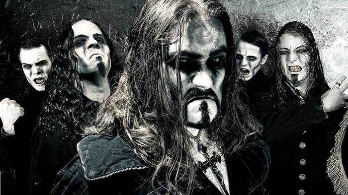 Powerwolf band members with gothic makeup