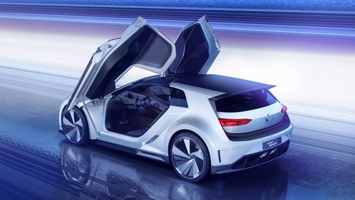 Volkswagen Golf GTE Sport concept car with doors open