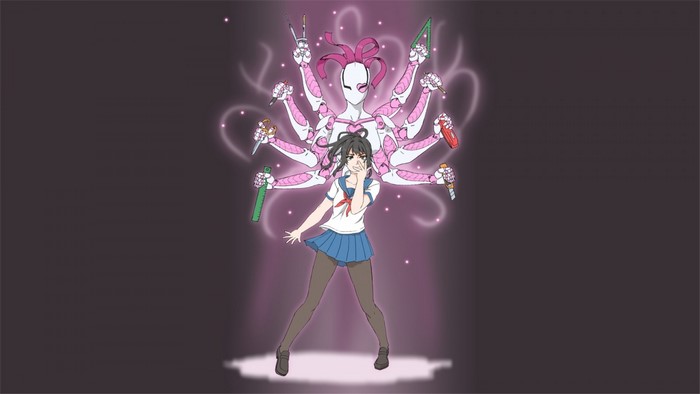 Yandere-chan from Yandere Simulator with multiple arms