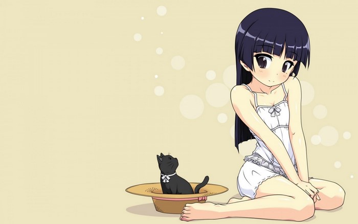 Gokou Ruri from Ore no Imouto ga Konnani Kawaii Wake ga Nai with a cat