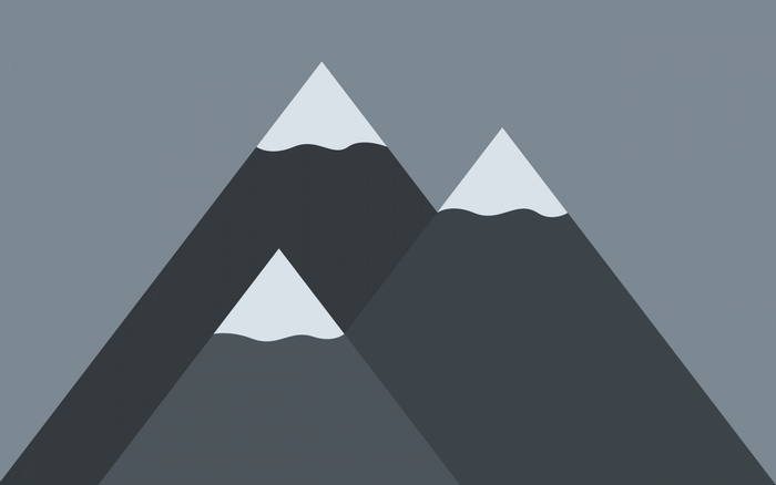 Minimalist illustration of snow-capped mountains
