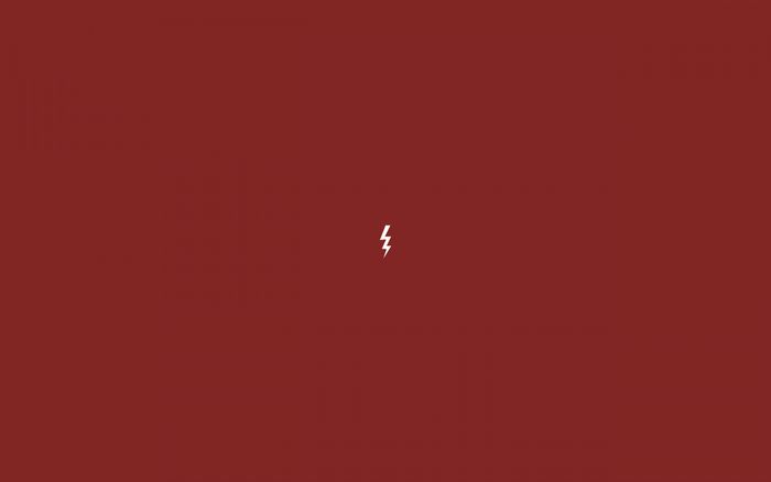 White lightning bolt logo on red background