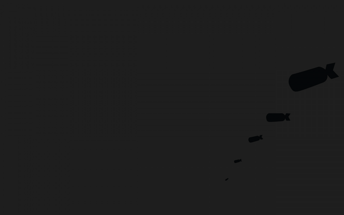Bombs falling in darkness