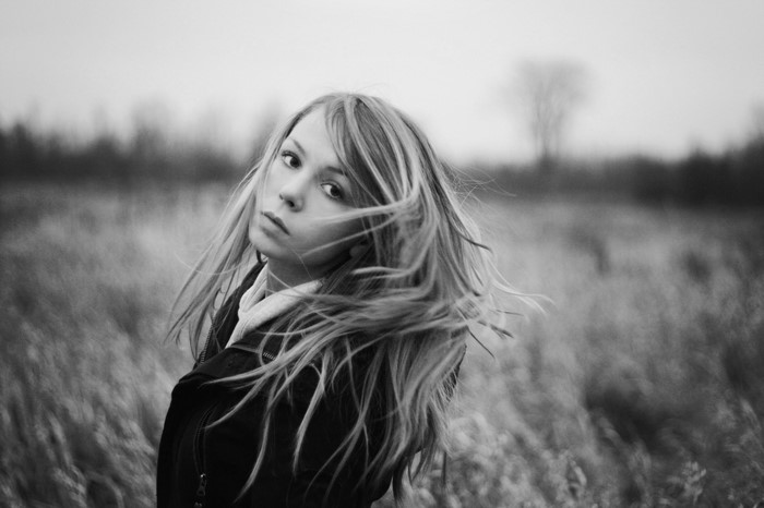 Zara Jay in monochrome portrait photography