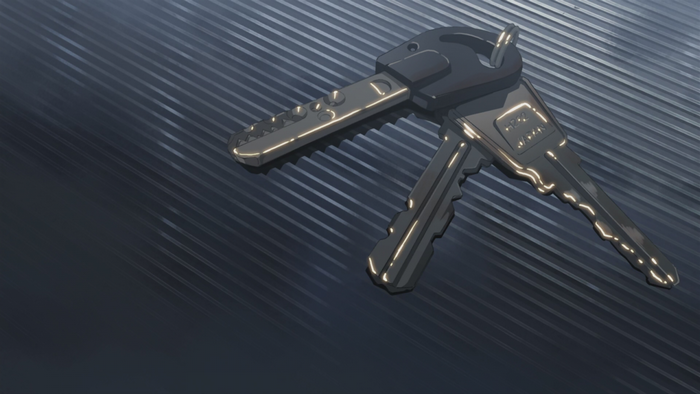 Two keys on a textured surface