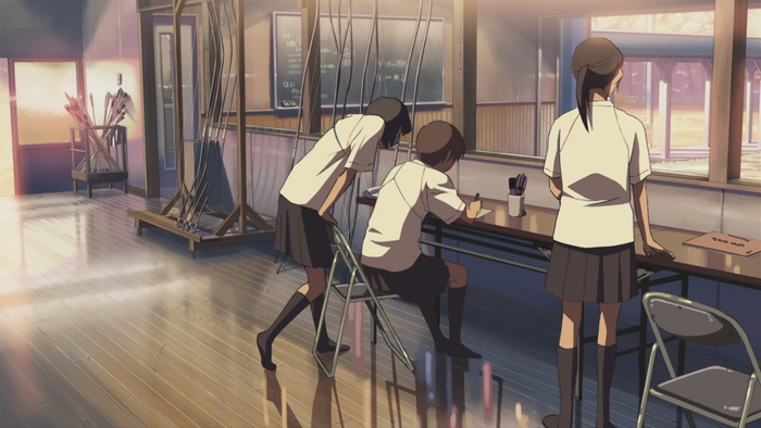 3 Girls in a Classroom from 5 Centimeters Per Second