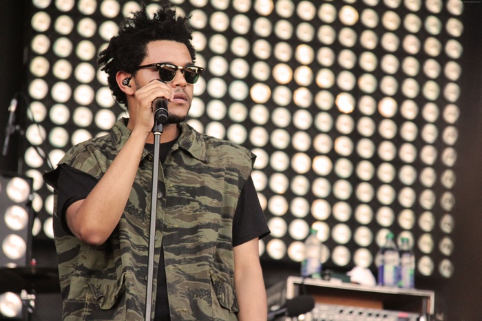 The Weeknd performing on stage