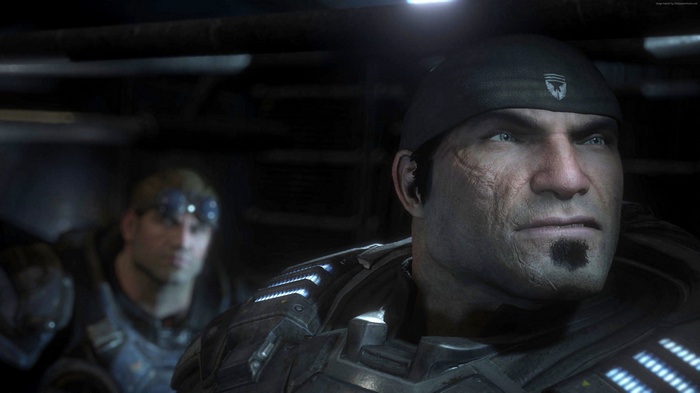 Marcus Fenix and Dom Santiago in Gears of War
