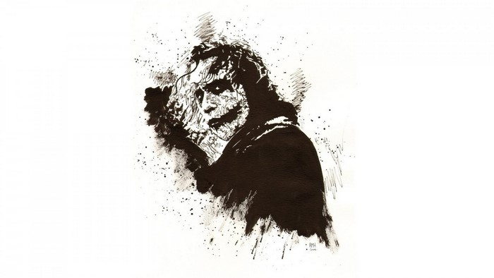 The Joker from Batman ink drawing