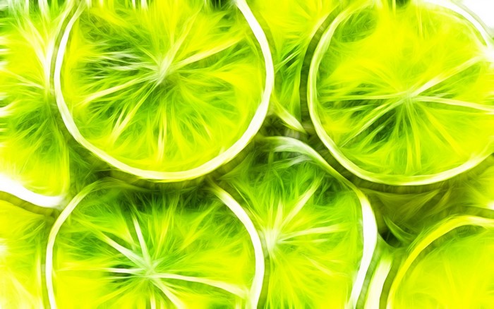 Close-up of abstract fractal lime slices