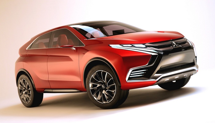 Red Mitsubishi Concept Crossover Car