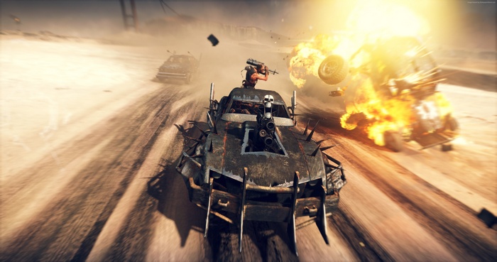 Mad Max game with combat vehicles in desert