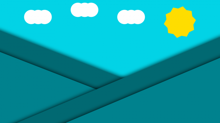 Abstract landscape with sun and clouds