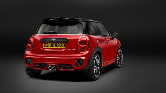 Red Mini Cooper JCW with license plate 231JCW320