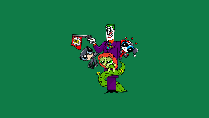 Joker, Harley Quinn, Catwoman, Poison Ivy, and Batman characters