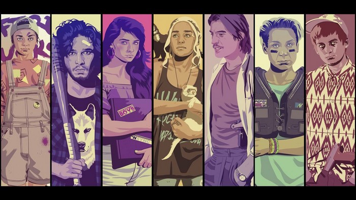 Characters from Game of Thrones and Backstreet Boys collage