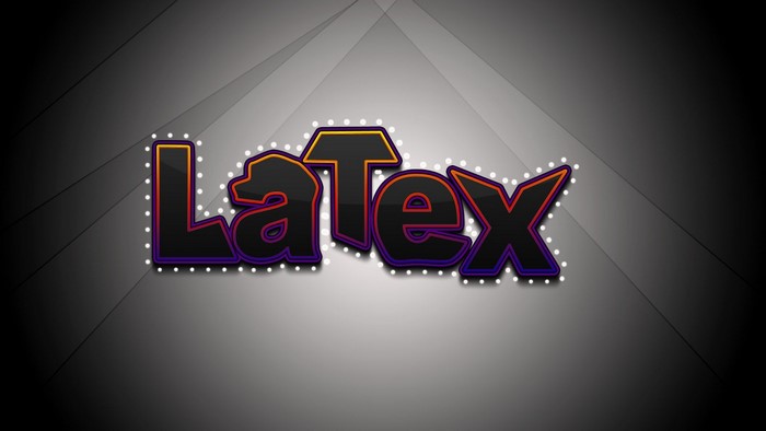 LaTeX text logo with lights