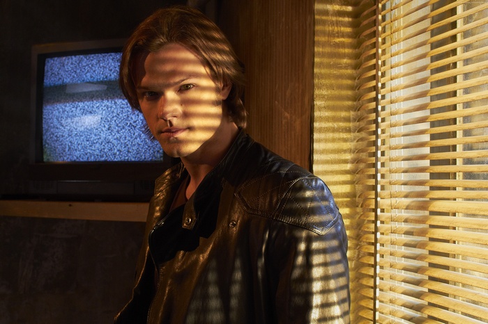Jared Padalecki in a leather jacket