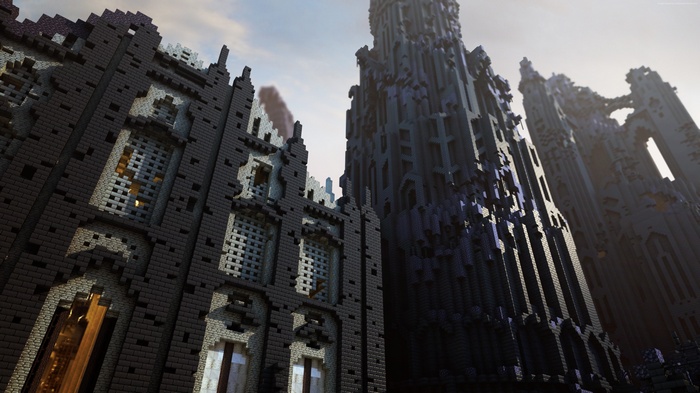 Minecraft castle with gothic architecture