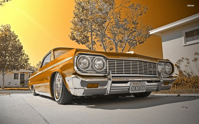 Golden Chevrolet Impala Lowrider