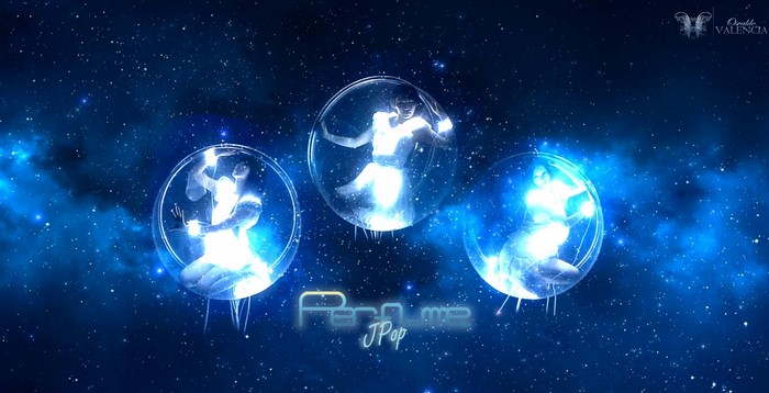 Perfume J-Pop group in space bubbles