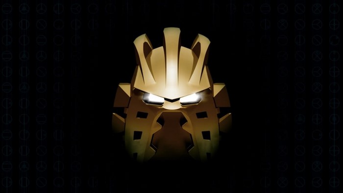 Golden Bionicle Mask with Glowing Eyes