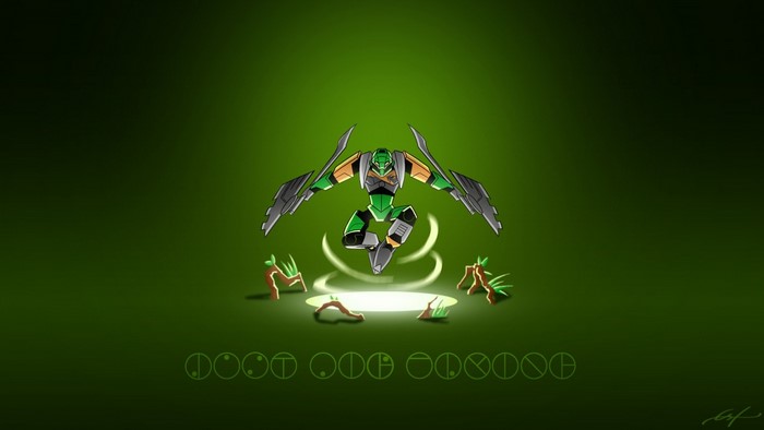 Green Bionicle Toa character illustration