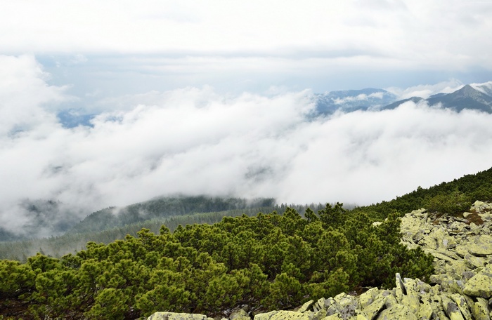 Mountains and clouds over Transcarpathia, Ukraine