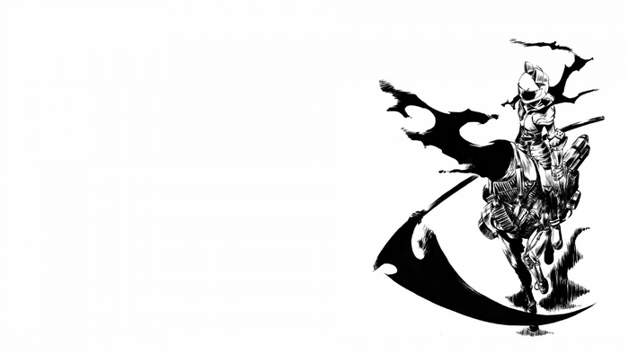 Celty Sturluson from Durarara on a motorcycle with a scythe
