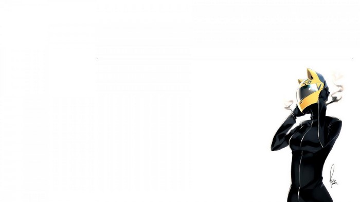 Celty Sturluson from Durarara wearing a helmet