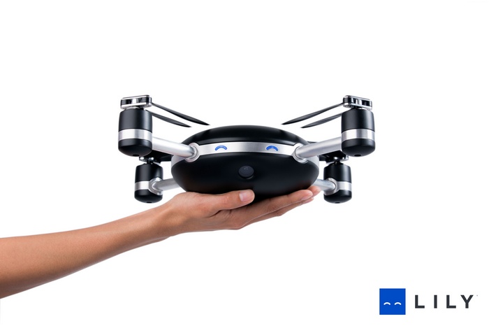 Lily Camera Drone held on a hand