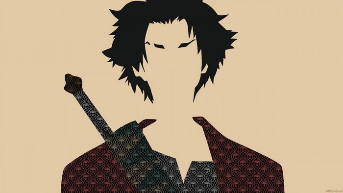 Mugen from Samurai Champloo silhouette with patterned clothing