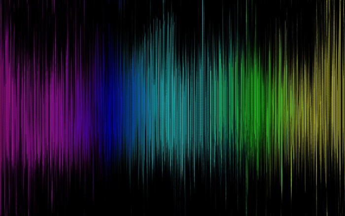 Abstract colorful light lines on black background