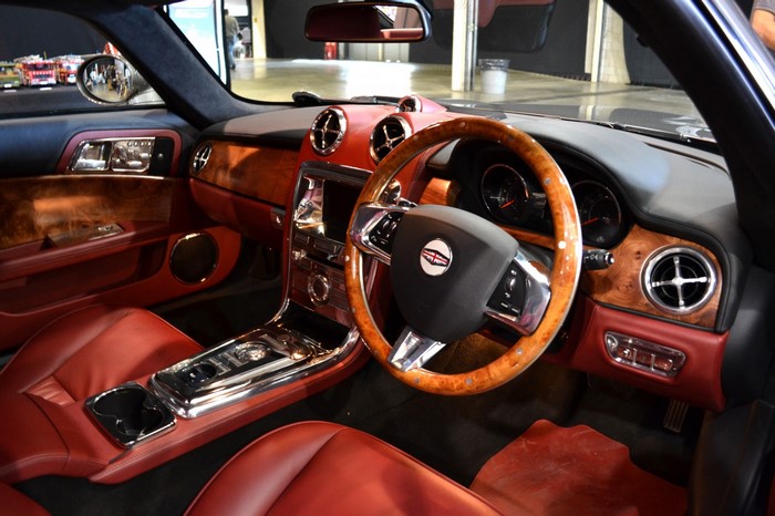 Interior of a luxury Bentley convertible car