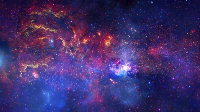 Vast colorful nebula and stars in outer space
