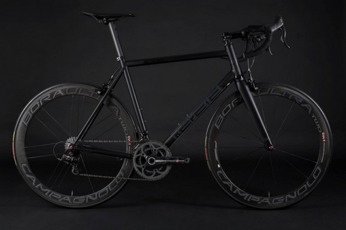 Matte Black Carbon Fiber Road Bicycle with Campagnolo Wheels